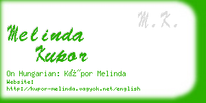 melinda kupor business card